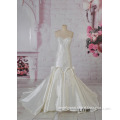 sleeveless sweetheart neckline satin fabric with applique lace mermaid wedding dress